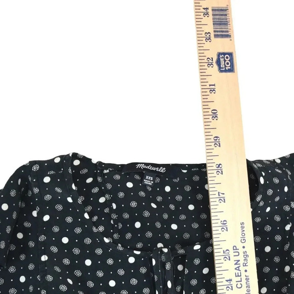 Madewell Petal Play 100% Silk Romper Black Polka Dot Open Back Black  XXS - Picture 5 of 6